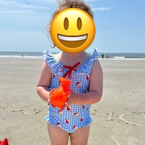 Girls one piece swimsuit from Smockingbird Clothing